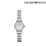 Emporio Armani Gianni T Bar Mother of Pearl Dial Silver Steel Strap Watch For Women - AR1688