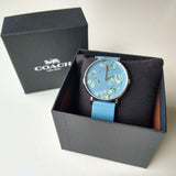 Coach Perry Floral Blue Dial Blue Leather Strap Watch for Women - 14503294