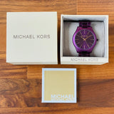 Michael Kors Slim Runway Quartz Purple Dial Purple Steel Strap Watch For Women - MK4507