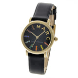 Marc Jacobs Roxy Black Dial Black Leather Strap Watch for Women - MJ1592