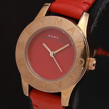 Marc Jacobs Blade Red Dial Red Leather Strap Watch for Women - MBM1204