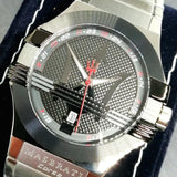 Maserati Potenza Black Dial Silver Steel Strap Watch For Men - R8853108001