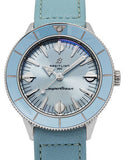 Breitling Superocean Heritage '57 Pastel Paradise Blue Dial Blue Leather Strap Watch for Women - A10340161C1X1