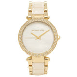 Michael Kors Parker Mother of Pearl Dial Two Tone Steel Strap Watch for Women - MK6400