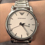 Emporio Armani Classic Luigi Quartz Silver Dial Silver Steel Strap Watch For Men - AR1854