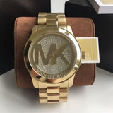 Michael Kors Runway Gold Dial Gold Steel Strap Watch for Women - MK5706