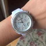 Michael Kors Runway White Dial White Steel Strap Watch for Women - MK5188