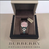 Burberry The City Pink Dial Silver Steel Strap Watch for Women - BU9124