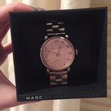 Marc Jacobs Baker Pink Dial Silver Stainless Steel Strap Watch for Women - MBM3280