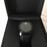 Movado Bold Black Dial Black Leather Strap Watch for Women - 3600483