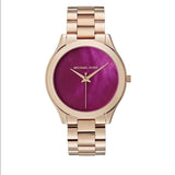 Michael Kors Runway Pink Dial Rose Gold Steel Strap Watch for Women - MK3550