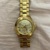 Guess BFF Multifunction Gold Dial Gold Steel Strap Watch for Men - W0231L2