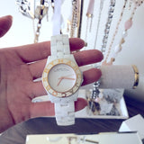 Marc Jacobs Blade White Dial White Ceramic Strap Watch for Women - MBM9502