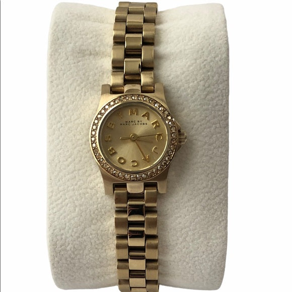 Marc Jacobs Henry Gold Dial Gold Steel Strap Watch for Women - MBM3277