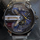 Diesel Big Daddy 2.0 Blue Dial Grey Stainless Strap Watch For Men - DZ7331
