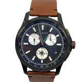 Gucci G-Timeless Chronograph Black Dial Brown Leather Strap Watch For Men - YA126271