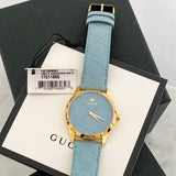 Gucci G Timeless Quartz Blue Dial Blue Leather Strap Watch For Men - YA1264097