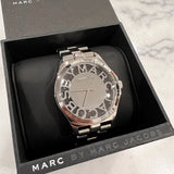 Marc Jacobs Henry Transparent Silver Dial Silver Stainless Steel Strap Watch for Women - MBM3205