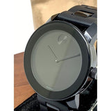 Movado Bold Black Dial Black Steel Strap Watch For Men - 3600047