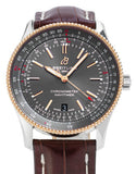 Breitling Navitimer Automatic 41 Grey Dial Brown Leather Strap Watch for Men - U17326121M1P1