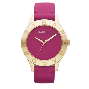 Marc Jacobs Blade Purple Dial Purple Leather Strap Watch for Women - MBM1203