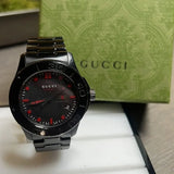 Gucci G Timeless Sport Black Dial Black Steel Strap Watch For Men - YA126230