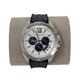 Michael Kors Brecken Chronograph Silver Dial Grey Leather Strap Watch For Men - MK8922