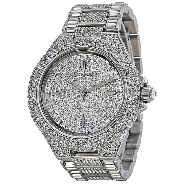 Michael Kors Camille Crystal Pave Dial Silver Steel Strap Watch for Women - MK5869
