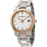 Burberry The City White Dial Two Tone Steel Strap Watch for Women - BU9105