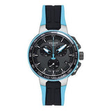 Tissot T Race Cycling Chronograph Black Dial Two Tone Rubber Strap Watch For Men - T111.417.37.441.05