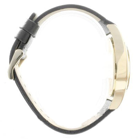 Marc Jacobs Baby Dave Gold Dial Black Leather Strap Watch for Women - MBM1264