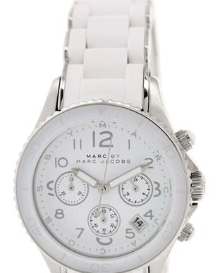 Marc Jacobs Rock White Dial White Silicone Strap Watch for Women - MBM2545