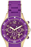 Marc Jacobs Rock Chronograph Purple Dial Purple Silicone Strap Watch for Women - MBM2549
