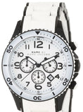 Marc Jacobs Rock Chronograph White Dial White SIlicone Steel Strap Watch for Women - MBM2574