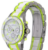 Marc Jacobs Rock Chrono White Dial White & Green Rubber Strap Watch for Women - MBM2592