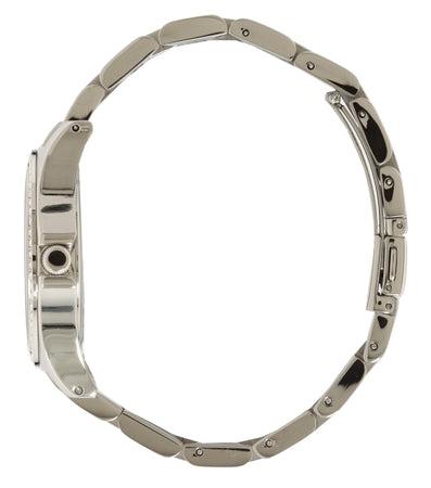 Marc Jacobs Henry Diamonds White Dial Silver Steel Strap Watch for Women - MBM3044