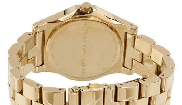 Marc Jacobs Rivera White Dial Gold Steel Strap Watch for Women - MBM3137