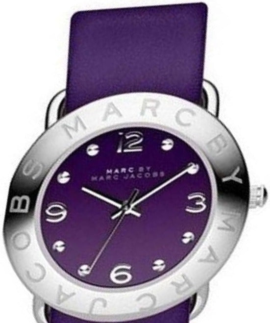 Marc Jacobs Marc Purple Dial Purple Leather Strap Watch for Women - MBM8530