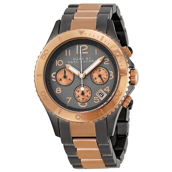 Marc Jacobs Marc Chronograph Grey Dial Two Tone Steel Strap Watch for Men - MBM3157