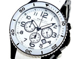 Marc Jacobs Rock Chronograph White Dial White SIlicone Steel Strap Watch for Women - MBM2574