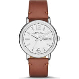 Marc Jacobs Fergus White Dial Brown Leather Strap Watch for Women - MBM8649