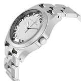 Marc Jacobs Henry Transparent Silver Dial Silver Stainless Steel Strap Watch for Women - MBM3205