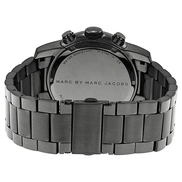 Marc Jacobs Larry Chronograph Black Dial Gunmetal Grey Steel Strap Watch for Men - MBM5031