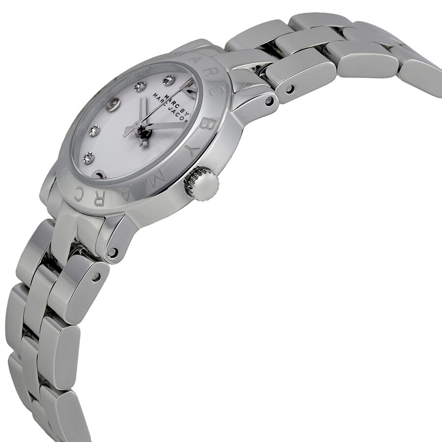 Marc Jacobs Mini Amy White Dial Silver Steel Strap Watch for Women - MBM3055