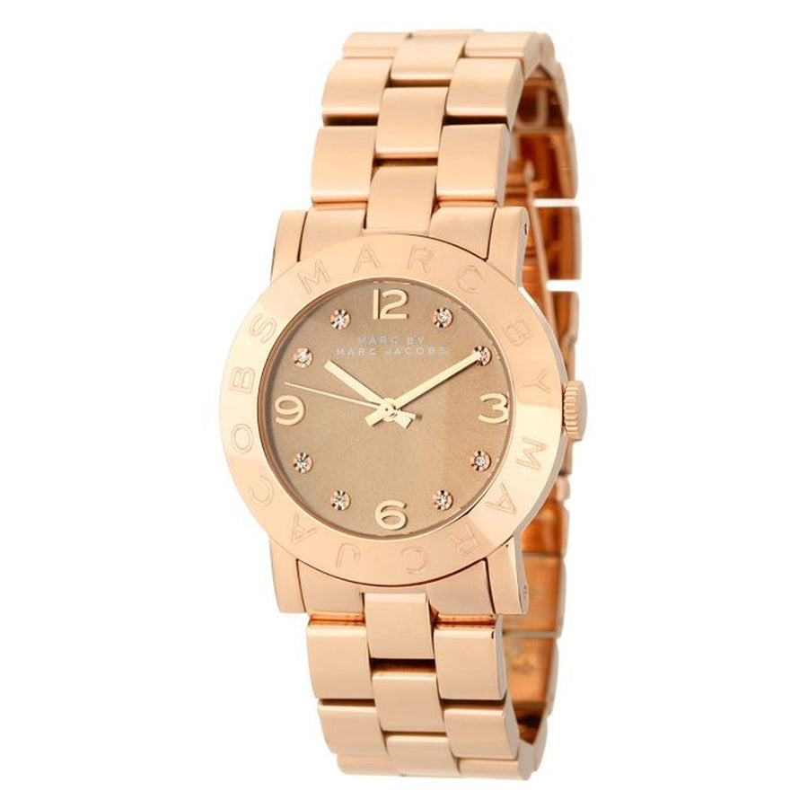Marc Jacobs Amy Glitz Brown Dial Rose Gold Steel Strap Watch for Women - MBM3221