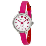 Marc Jacobs Sally White Dial Pink Leather Strap Watch for Women - MBM1353