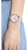 Marc Jacobs Baker Pink Dial Silver Stainless Steel Strap Watch for Women - MBM3280