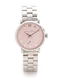 Marc Jacobs Baker Pink Dial Silver Stainless Steel Strap Watch for Women - MBM3280