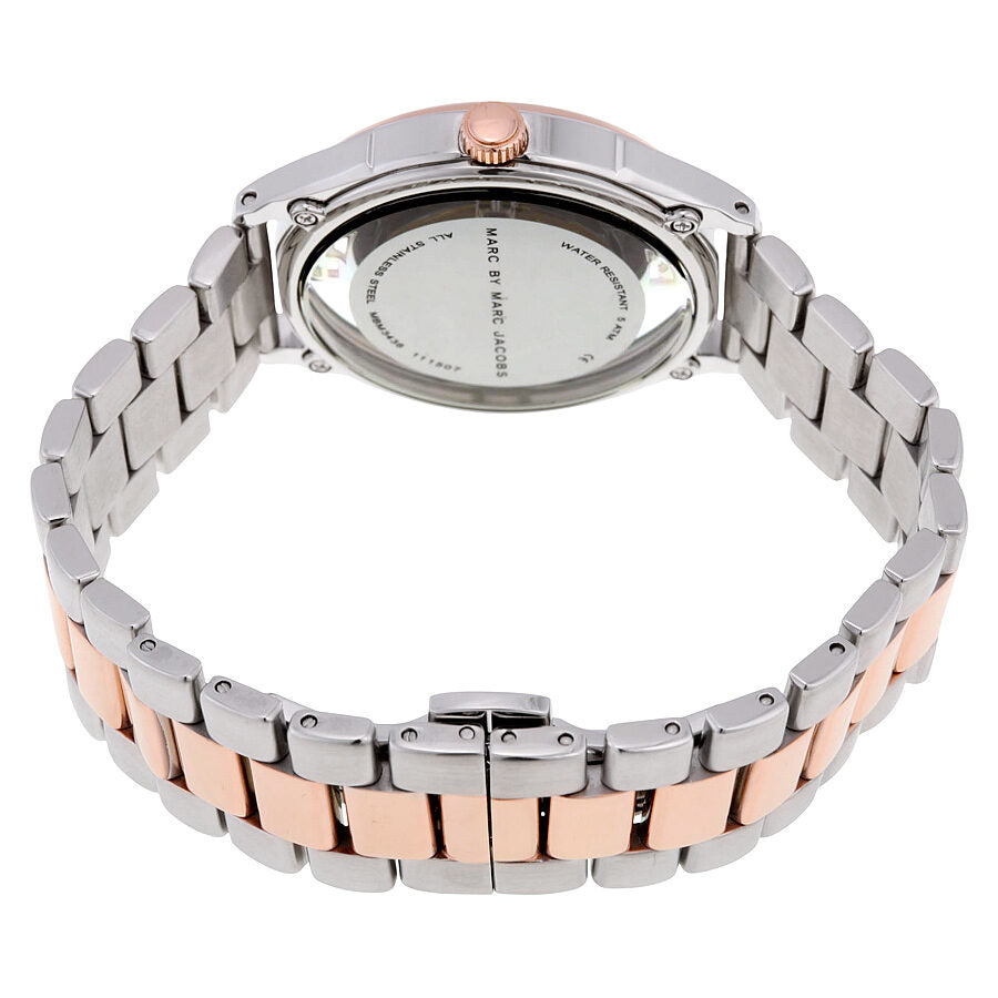 Marc Jacobs Tether Transparent White Dial Two Tone Steel Strap Watch for Women - MBM3436