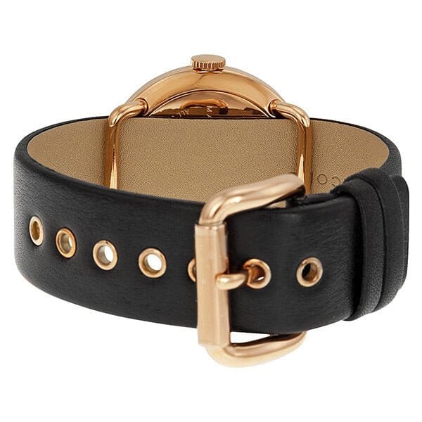 Marc Jacobs Amy Black Dial Black Leather Strap Watch for Women - MBM1225